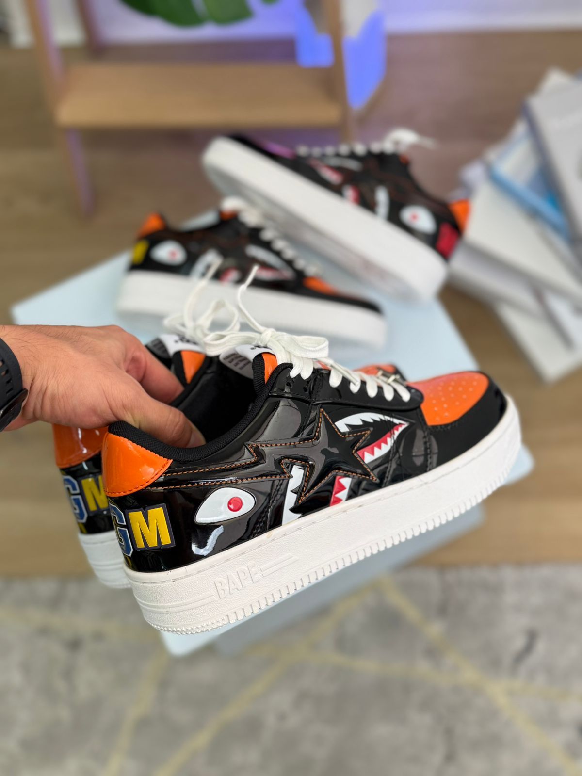 A Bathing Ape Bape Sta Low Shark Black. caballero