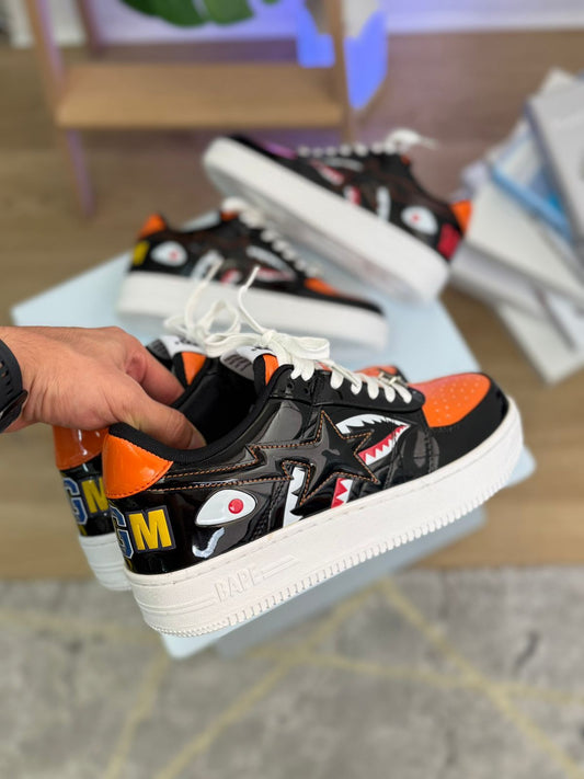 A Bathing Ape Bape Sta Low Shark Black. caballero