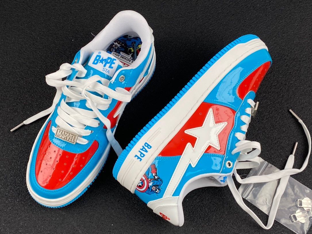 A Bathing Ape Marvel x Bape Bapesta 'Captain America caballero